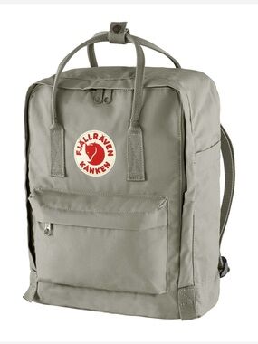 Fjallraven Kanken Backpack in Gray with Red Logo